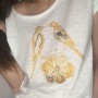 Dámske biele tričko s autorskou potlačou Eden